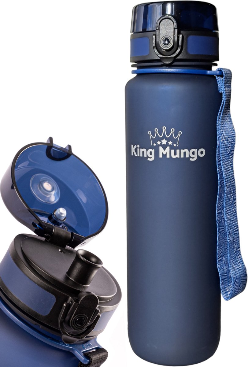 Bol.com King Mungo Drinkfles 1 Liter - Sterke Tritan Waterfles - BPA Vrij en 100% Lekvrij - Vaatwasserbestendig - Drinkbus Mat D... aanbieding