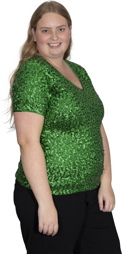 Top à sequins - chemise - Vert - Taille S/M - Taille 36/38/40 - Disco
