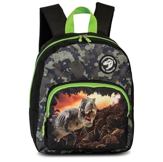 Fabrizio Dinosaurus Kinderrugzak - Zwart/Groen