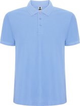 Licht Blauwe heren unisex Polo korte mouwen Pegaso merk Roly maat XXL