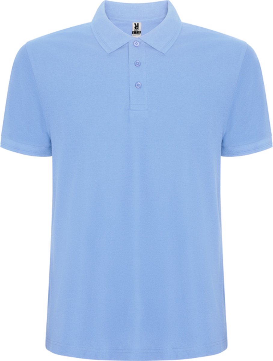 Licht Blauwe heren unisex Polo korte mouwen Pegaso merk Roly
