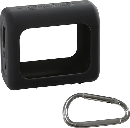JBL Go 3 siliconen case - Zwart met clip