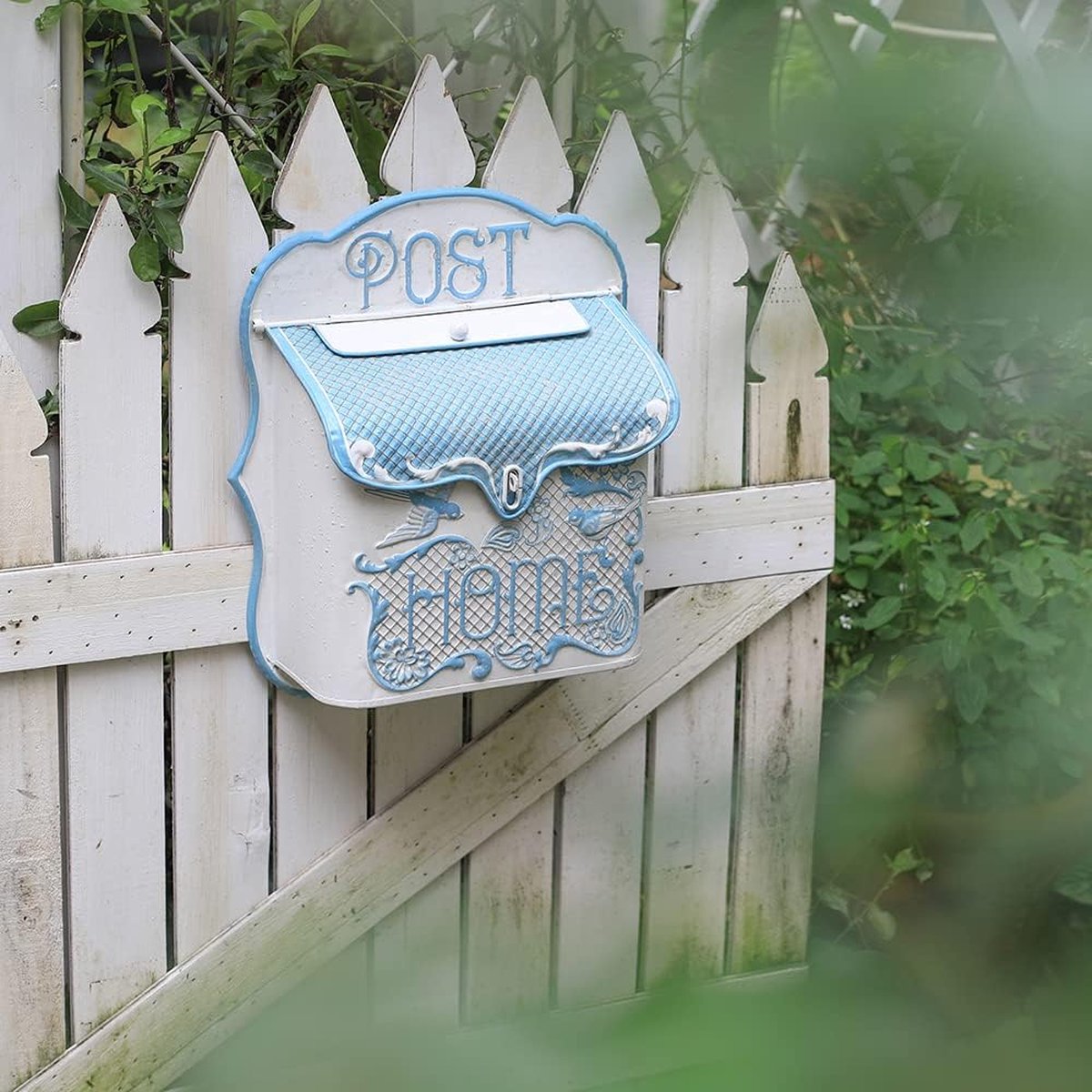 Brievenbus muur brievenbus ijzer antieke stijl landelijke stijl paard shabby grijs ijzer