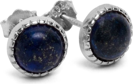Zentana Lapis Lazuli Ear Studs - Boucles d'oreilles en argent sterling 925 - Boucles d'oreilles précieuses