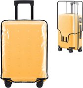 Kofferafdekkingen, reiskoffer-beschermhoes, bagagecover, transparant, kofferbeschermhoes, waterdicht, wasbaar, krasbescherming, zwarte rand, zwart