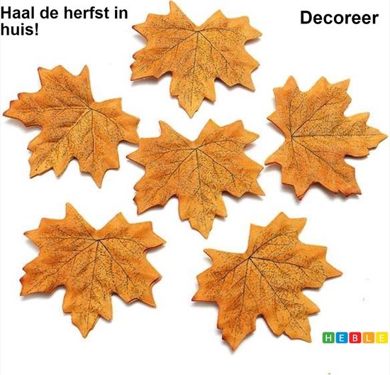 Foto:  100 stuks herfstbladeren decoratie aankleding herfst herfsttafel van heble 