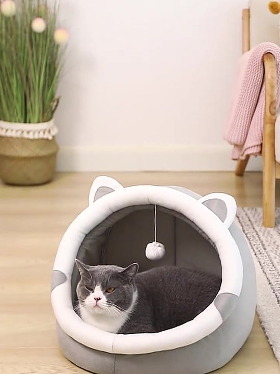 FUKUMARU Kattenbedden voor Binnenkatten, 61 cm Grote Kattenbank met
