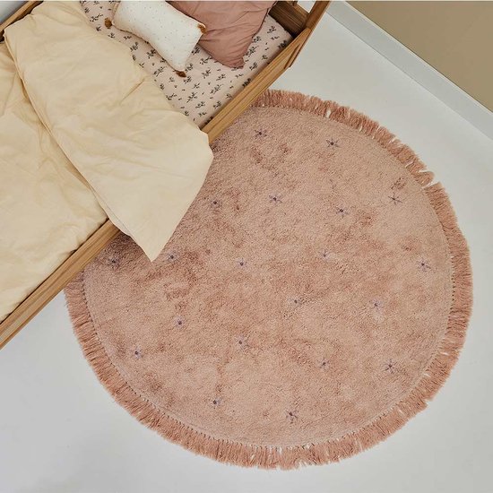 Ruxy Emma - Tapis - Ø 130 cm - Rose - Fleurs