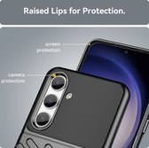 Mobigear Hoesje geschikt voor Samsung Galaxy S24 Telefoonhoesje Flexibel TPU | Mobigear Groove Backcover | Galaxy S24 Case | Back Cover - Zwart