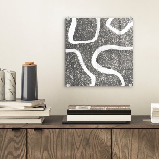 MuchoWow® Peinture sur verre 20x20 cm - Peinture sur verre acrylique - Abstrait - Minimalisme - Design - Photo sur verre - Peintures