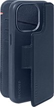 DECODED Étui portefeuille détachable - iPhone 15 Pro Max - Étui magnétique amovible 2 en 1 avec porte-cartes - Cuir européen de haute qualité - Compatible MagSafe - Blauw marine véritable