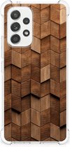 Stevig Telefoonhoesje geschikt voor Samsung Galaxy A53 5G Wooden Cubes