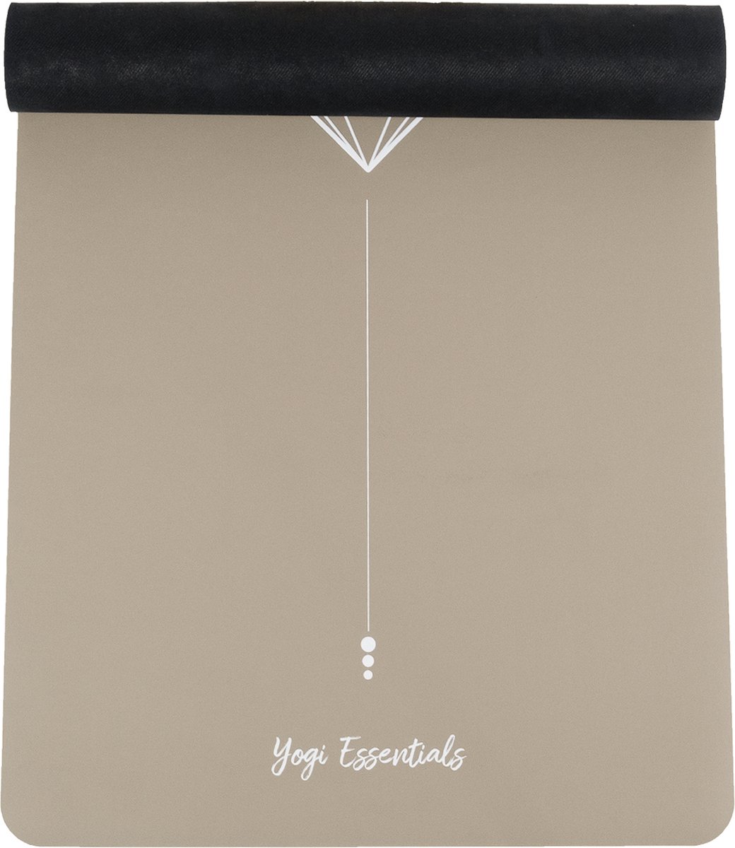 Yogi Essentials - Pu Natuurlijk rubber Yogamat Milk tea - Pro Grip - INCL. GRATIS YOGAMAT TAS - 185 cm x 68 cm x 4mm