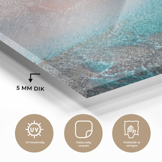 MuchoWow® Peinture sur verre 90x120 cm - Peinture sur verre acrylique - une plage en Australie - Photo sur verre - Peintures