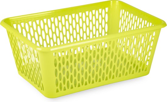 Panier de rangement/panier de placard Plasticforte - 4x - 13 litres - vert - plastique - 26 x 37 x 14 cm