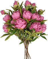 Topart Kunstbloemen boeket pioenroos Spring Dream - roze - 73 cm - plastic steel - decoratie