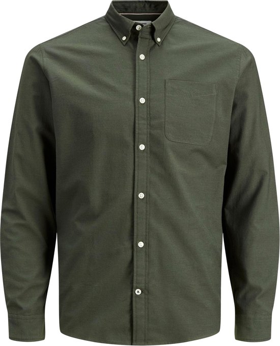 Jack & Jones Overhemd Jjeoxford Shirt Ls Noos 12182486 Forest Night Mannen Maat - XL