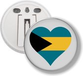 Button Met Clip - Hart Vlag Bahamas