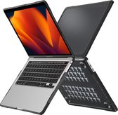 Case2go - Hoes voor Macbook Pro 13 Inch (2016-2022) - 360 Bescherming - Hard cover - Zwart