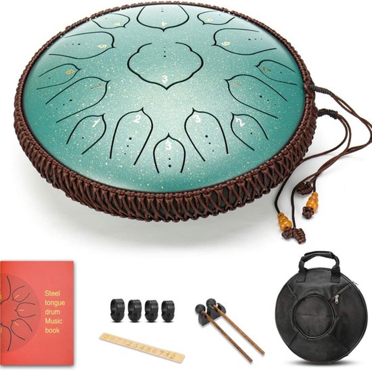 Tongdrum - 14 Inch 35 cm - Stalen Tong Drum D Sleutel 15 Notities - Percussie-Instrument - Met Drum Hamers/Draagtas