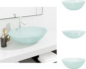vidaXL Glazen Wastafel - Matglas - 50x37x14 cm - Duurzaam - Bovenliggend ontwerp - Wastafel