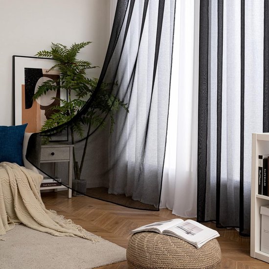 halfdoorzichtig, vintage, decoration curtain ,55 Inch W x 96 L Black