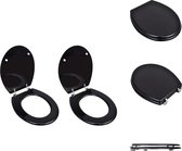 vidaXL Universele Toiletbril - MDF - Extra Sterke Scharnieren - Zwart - 45 x 36 x 5 cm - Toiletbril