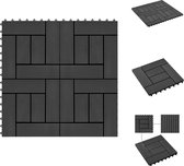 vidaXL HKC Terrastegelset - 22 tegels - 30 x 30 cm - Zwarte Hout-Kunststof-Composiet - Vloer
