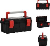 vidaXL Boîte à outils - Conteneurs profonds - Couvercle transparent - Séparateur amovible - Largement applicable - Zwart/ Rouge - 55x28x26,5 cm - PP/ ABS / Aluminium / PC - Mallette à outils