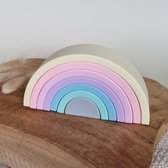 Regenboog - Candy - siliconen stapeltoren - baby - peuter - bijtring - speelgoed - Pastel - Verjaardag - geschenk - unisex -