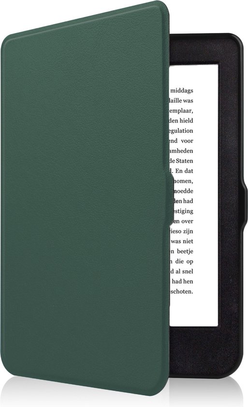 Hoes Geschikt voor Kobo Nia Hoesje Bookcase Cover Hoes Met Screenprotector - Hoesje Geschikt voor Kobo Nia Hoes Cover Case - Donkergroen van Kobo — afbeelding 4