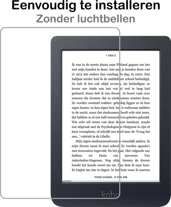 Hoesje Geschikt voor Kobo Nia Hoesje Luxe Bescherm Case Met Screenprotector - Hoes Geschikt voor Kobo Nia Hoes Book Cover - Sterrenhemel van Hoesje  — afbeelding 4