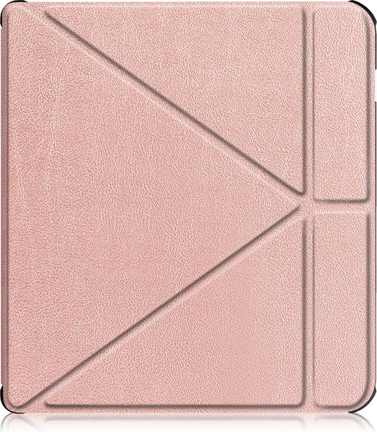 Hoesje Geschikt voor Kobo Libra H2O Hoesje Luxe Bescherm Case Trifold Met Screenprotector - Hoes Geschikt voor Kobo Libra H2O Hoes Book Cover - Rosé Goud van Hoesje  — afbeelding 5