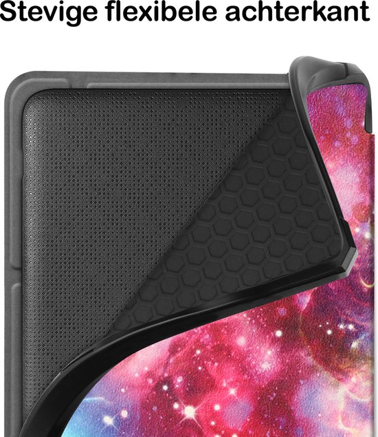Hoesje Geschikt voor Kobo Libra 2 Hoesje Luxe Bescherm Case Trifold Met Screenprotector - Hoes Geschikt voor Kobo Libra 2 Hoes Book Cover - Galaxy van Hoesje  — afbeelding 4