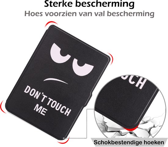 Hoesje Geschikt voor Kobo Clara HD Hoes Book Case - Hoes Geschikt voor Kobo Clara HD Hoesje Book Cover Met Screenprotector - Don't Touch Me van Hoesje  — afbeelding 3