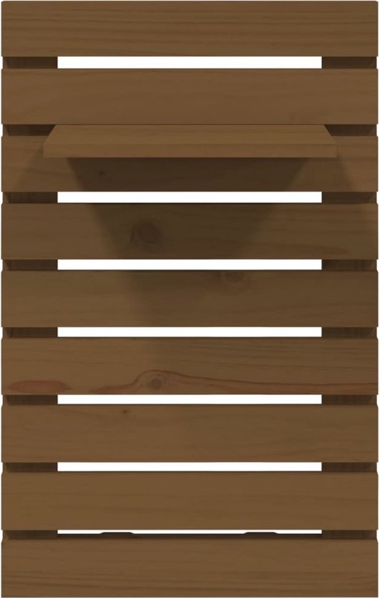 vidaXL Table de chevet Bois de pin mural - 40x17,5x63 cm - Marron miel - Support mural