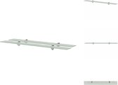 vidaXL Zwevende Plank - Glas - 90x10cm - Matglas - 15kg - Wandsteun