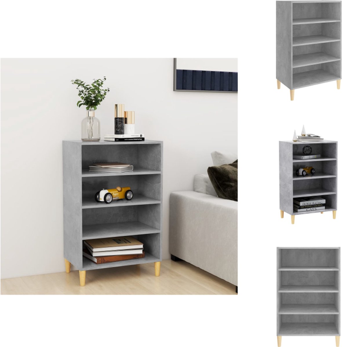 vidaXL Dressoir - Betongrijs - 57 x 35 x 90 cm - Stevig en Duurzaam - Montage vereist - Keukenkast
