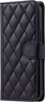 Hoesje geschikt voor Samsung Galaxy S22 - Bookcase - Pasjeshouder - Koord - Kunstleer - Zwart