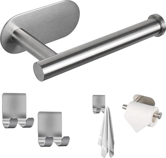 Toiletpapierhouder, zonder boren, zelfklevend, wc-houder, rolhouder, wc