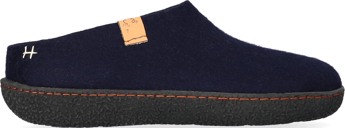 Tofvel Slipa Wolvilt Instap Pantoffels Navy Blue Maat 36