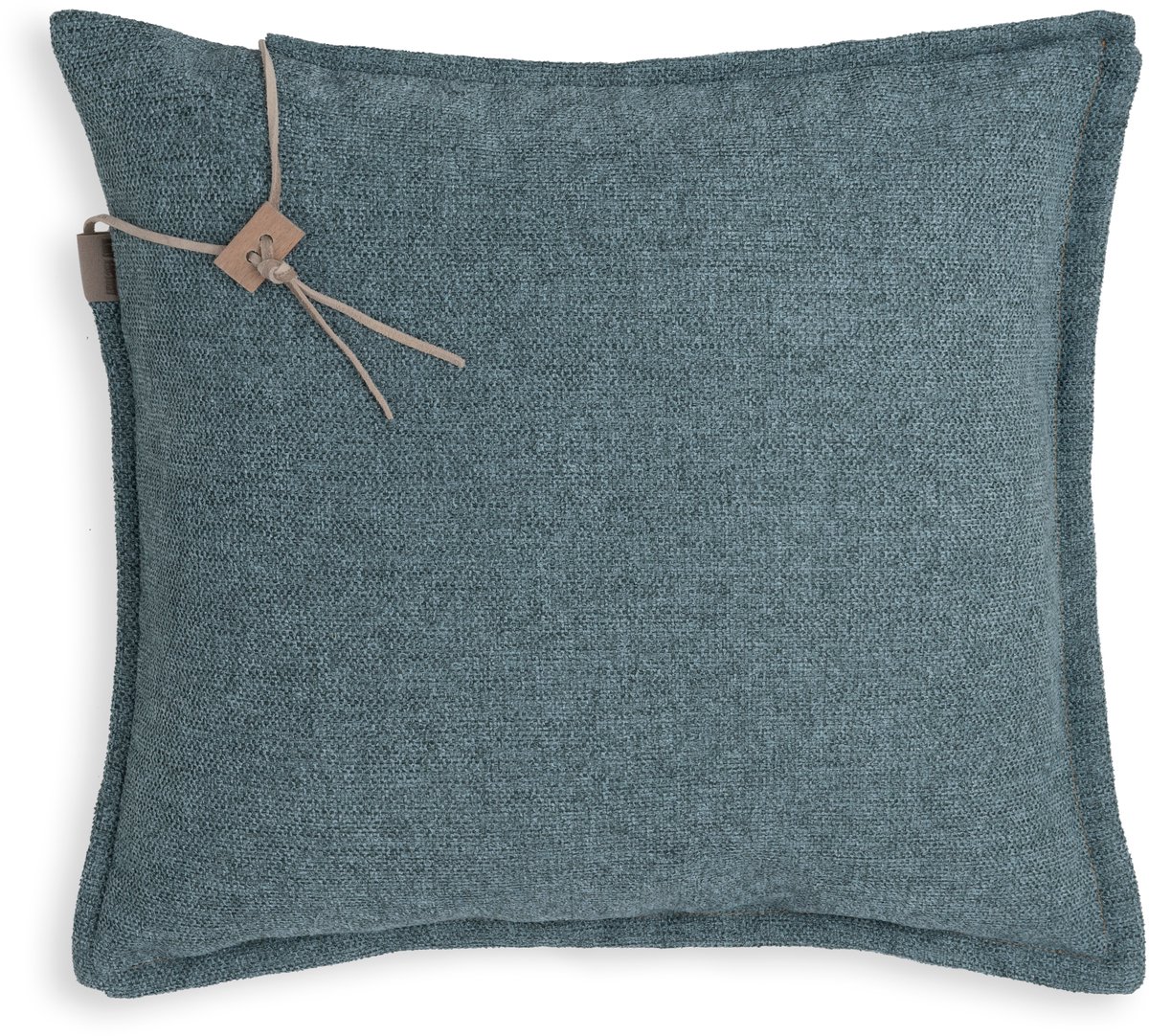 Knit Factory Imre Sierkussen - Vierkant kussen - Kussen woonkamer - Bank kussen - Decoratie kussen - Jeans - 50x50 cm - Kussenhoes inclusief kussenvulling