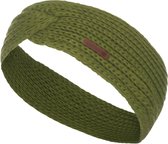Knit Factory Joy Gebreide Dames Hoofdband - Haarband - Oorwarmers dames - Hoofdwarmer vrouwen - Hoofdband winter - Mosgroen - Groen - One Size