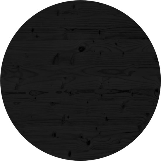 vidaXL - Tafelblad - rond - Ø70x3 - cm - massief - grenenhout - zwart