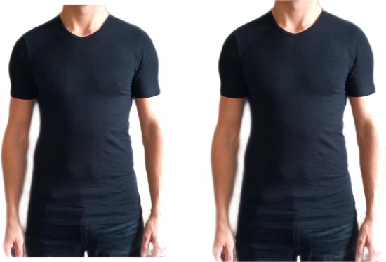 Dice mannen T-shirt 2-stuks met hoge V-hals zwart maat XXL