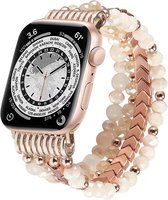 MNCdigi - Gems & Pearls band - Rose gold - Geschikt voor iWatch 42mm - 44mm - 45mm - 49mm - Modieuze handgemaakte smartwatchband voor dames compatibel met Apple Watch Series Ultra SE 9 8 7 6 5 4 3 2 1 grote modellen