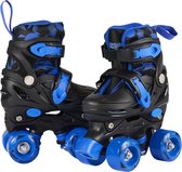 Champz Patins à roulettes ajustables pour enfants - Botte rigide - Noir et bleu - Taille 27-30 - ABEC 608Z - Sûr et durable