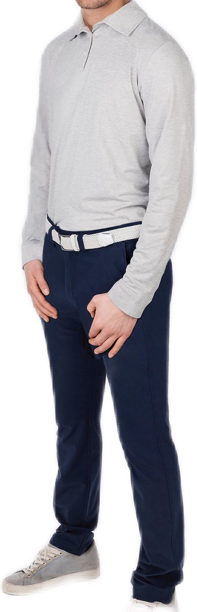 Func Factory mannen Longsleeve Polo James lichtgrijs melange maat M van Func Factory — afbeelding 5