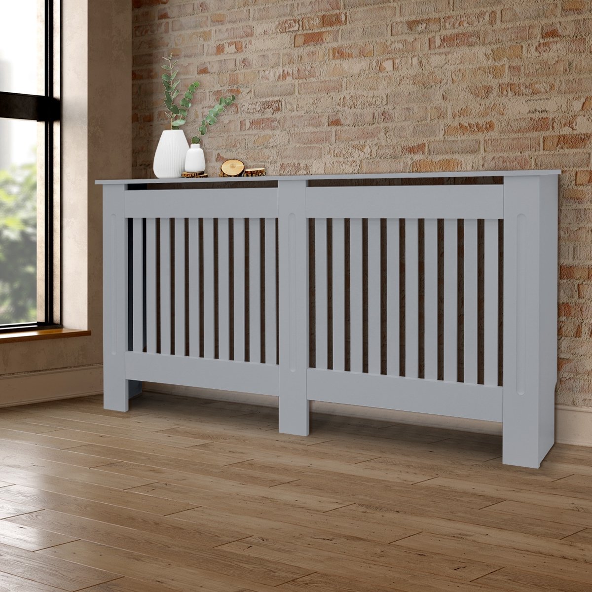 Radiator bekleding 152x19x82 cm grijs MDF | bol