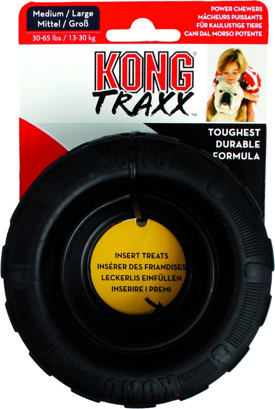 Kong Traxx Hondenspeelgoed - Rubber -  M/L- Zwart - KONG